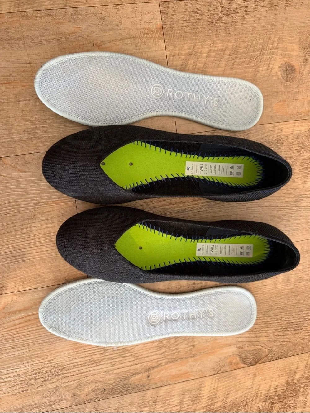 Rothy's Charcoal Merino Ballet Flats - Picture 2 of 4